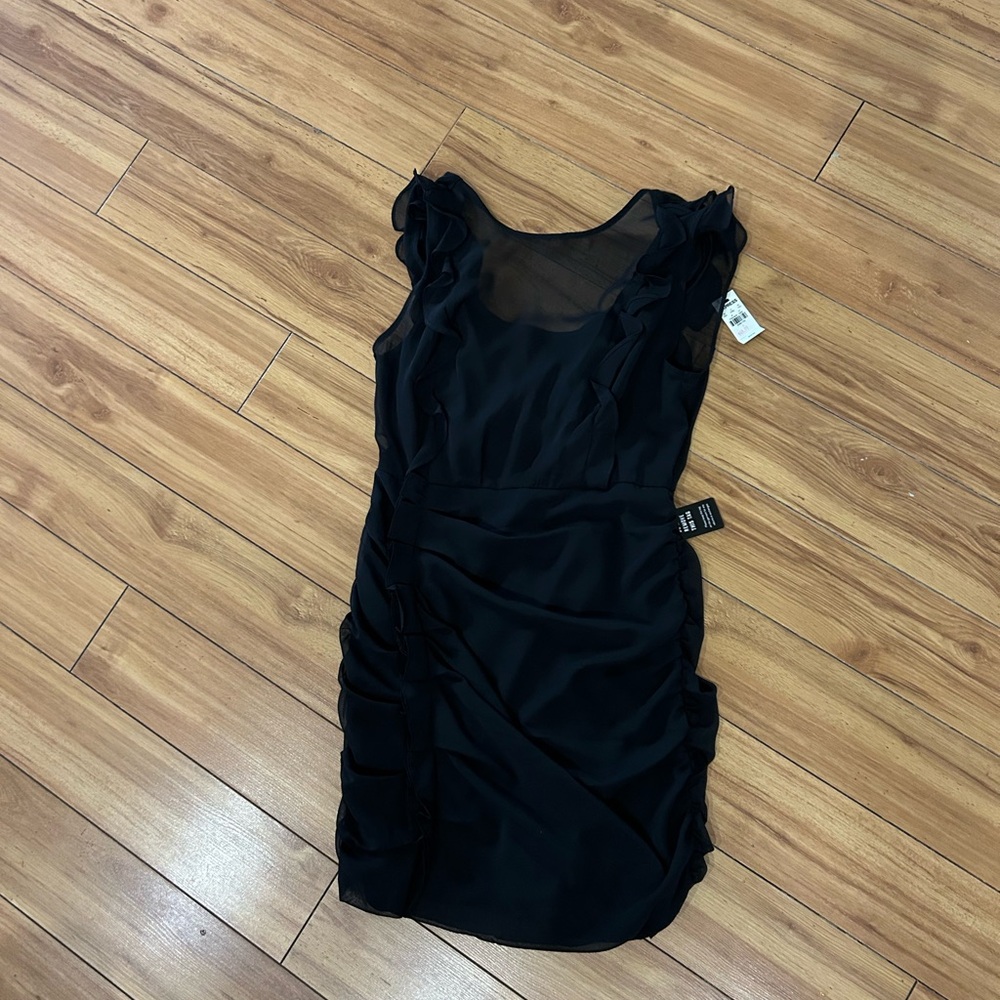 Express Black Ruched Sheath Mini Dress